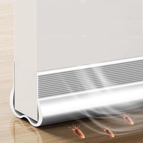 Tira de sellado inferior blanca para puerta de 93 cm，tira de sellado de silicona，no requiere adhesivo，aislamiento acústico (1/2)