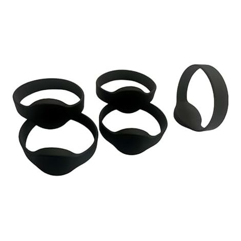 Lot de 5 bracelets en silicone avec contrôle d'accès RFID EM4100 125 kHz - Lecture seule (noir) (1/5)
