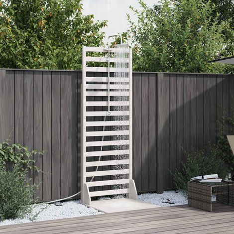 vidaXL Doccia da esterno 225 cm Legno massello di pino e acciaio