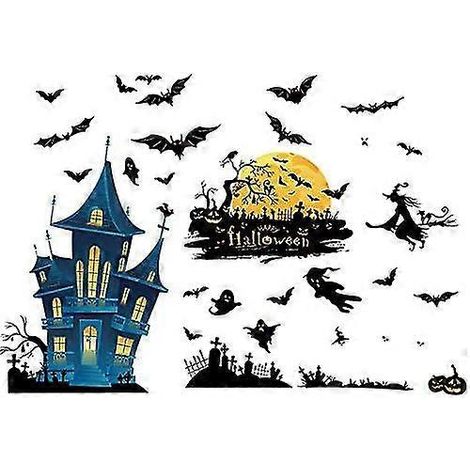 Pegatinas estáticas para ventanas de Halloween, pegatinas decorativas de Halloween, adornos adhesivos. (1/3)