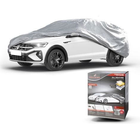 Abdeckplane Auto All Weather Basic, Autoplane Vollgarage SUV Größe S, Autoabdeckung silber