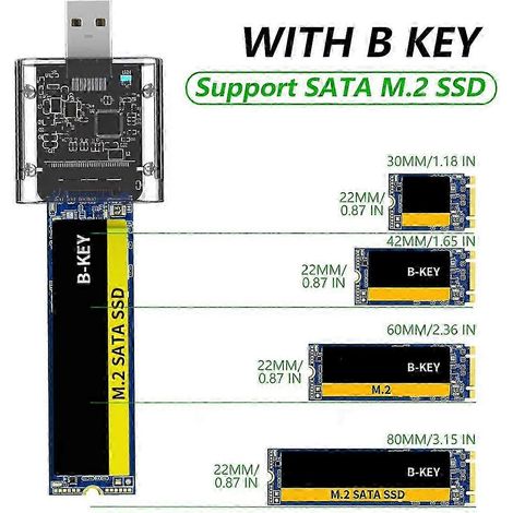 Boîtier SSD M.2 NGFF, convertisseur M.2 vers USB 3.0 Gen1 5 Gbit/s haute vitesse (1/5)