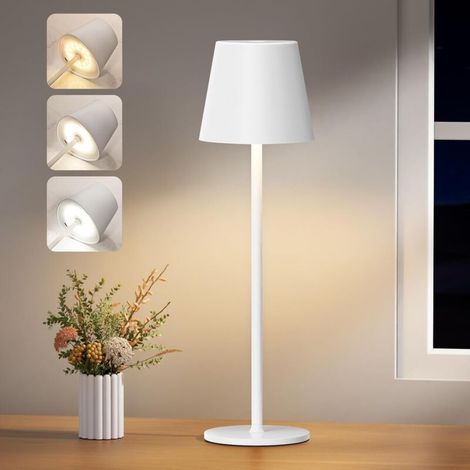 Lampe de Bureau LED Sans Fil Rechargeable USB-C, Variateur Tactile Continu, 3 Températures de Couleur, Portable pour Intérieur et Extérieur (1/4)