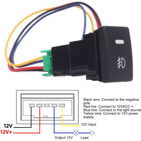 Nebelscheinwerferschalter für Toyota Camry (2006–2017) und Tacoma (ab 2012) – wasserdicht, mit LED-Beleuchtung und Kabelbaum (1/5)