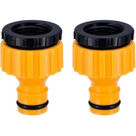 Topways® Plastique 3/4 ' and 1/2 ' BSP 2in1 Nez de Robinet d'arrosage à Visser débit Tap Connector Threaded Faucet Adapter 2 Pack (1/5)