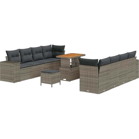 Maison Exclusive - Gartensofa-set mit Kissen mit Speicher 11 pcs