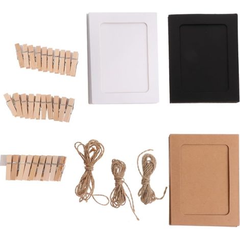 30pièces Cadres Photo Papiers Suspendus Lot de Blanc Noir et Kraft pour Déco Mural Maison Bureau ou Chambre (1/5)