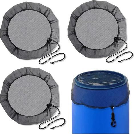 Pièces Filet pour Citerne de Pluie, cm Filet de Protection Réglable pour Citerne, Housse pour Tonneau De Pluie avec Cordon pour Serrage Feuilles et Débris (1/5)