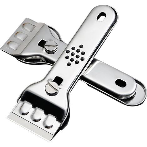 Grattoir de Cuisine pour plaques de Cuisson à Induction en céramique, Outil de Nettoyage avec Lame, grattoir à Peinture, Argent, 13,5 x 4,5 cm