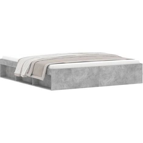 Cadre de lit gris béton 180x200 super king (1/5)