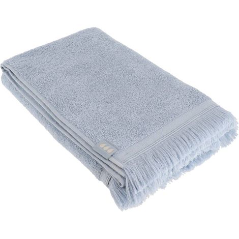 Telo da bagno 70x130 cm 100% cotone con frange - azzurro - Tendance