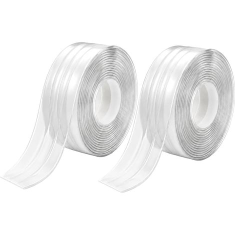 Bande d'Étanchéité de porte Silicone 35mmx5M 2 Pièces Coupe Vent Joint Porte Douche Transparent Bas de Porte Isolant Calfeutrage Fenetre Climatiseur Anti Poussière Imperméable Acoustique (1/5)