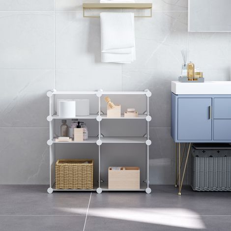 Armoire modulaire en plastique, étagère à 6 cases, armoire, meuble à chaussures, buffet, autocollants décoratifs, armoire et meuble à chaussures combinés, meuble de rangement pour vêtements, chaussure (1/5)