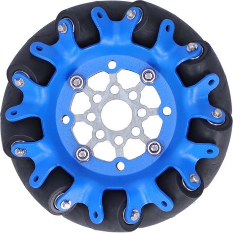 Roue omnidirectionnelle 4 pouces en acier SPCC avec rouleau en caoutchouc TPU pour robot et composants omni, référence 5606‑0000‑0100 (1/5)