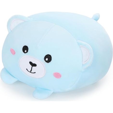 Oreiller cylindrique en peluche ours mignon de 20 cm, ultra doux et moelleux, idéal pour les câlins, parfait pour la literie ou comme oreiller kawaii pour enfants. (1/5)