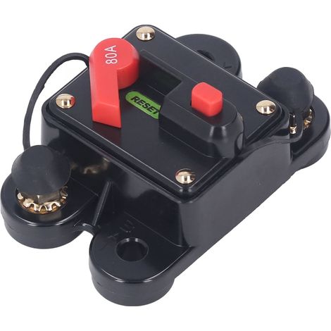 Disjoncteur à réarmement manuel 1/4 po, protection contre les surintensités, 12-48 V CC, pour moteur de véhicule, 80 A (1/5)