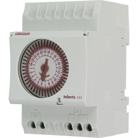 Grässlin 01.28.0001.1 talento 111 horloge analogique rail DIN 3 modules
