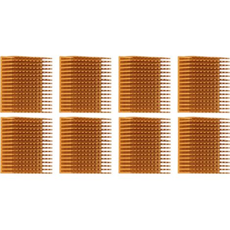 8 Ailettes de Refroidissement en Alliage d'Aluminium Dissipateur Thermique à Fentes pour Électronique 50x50x15mm Doré Sans Adhésif (1/5)