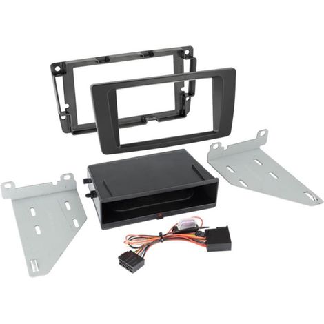 Kit support avec vide poche Induction Qi compatible avec Skoda Octavia - Noir brillant
