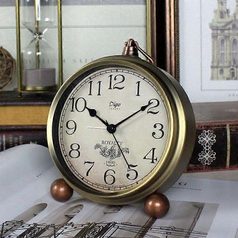 Réveil électronique rétro, horloge en métal créative compatible S50H37.RM (1/4)