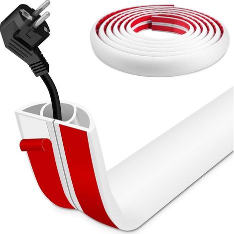 Self Adhesive Cable Duct, Flexible Cable Cover to Prevent Tripping, Suitable for Home, Office, Factory, Warehouse and Other Places (1/5)