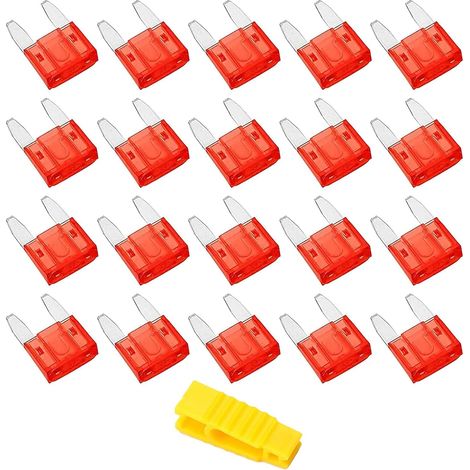 20Pcs Mini Fusible Voiture 10A Fusible Automobile + Extracteur - Fusible pour Auto/RV/Camion/Moto (1/5)