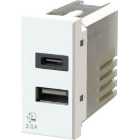 4box usb steckdose mit stecker typ c und typ a 3.0a fÜr bticino axolute weiss 4b.hd.usb.30