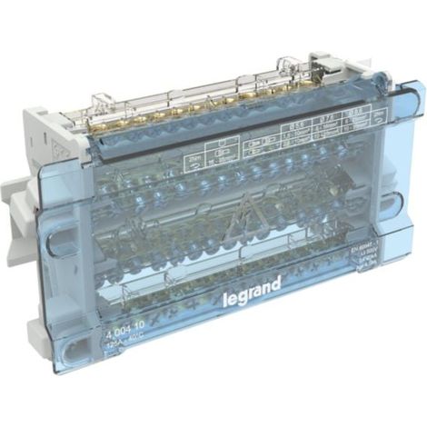 Répartiteur modulaire à barreaux étagés tétrapolaire 125A 15 départs - 10 modules - LEGRAND