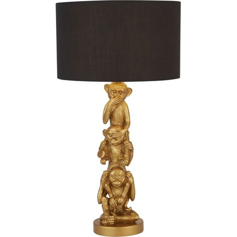 Lampe de chevet tissu E27 ronde D : 28 cm 51,5 cm haut en or noir lampe de table moderne (1/3)