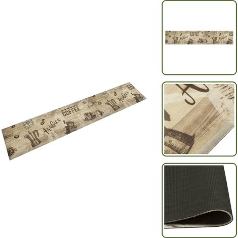 The Living Store Küchenteppich Waschbar Kaffee Braun 60x300 cm Samt - Küchenläufer - Samt - Laufmatte - Dielenmatte - Esszimmerteppich (1/5)
