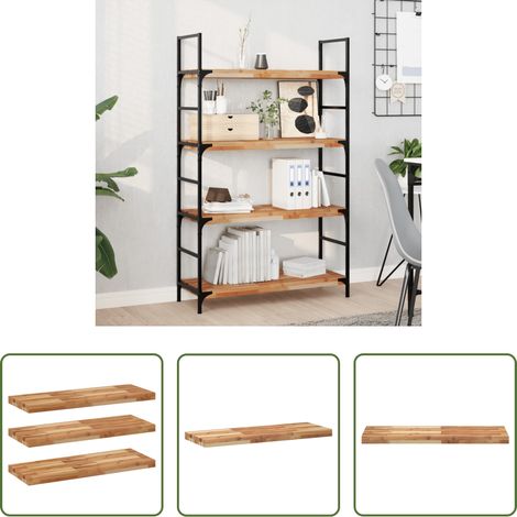 Bois d'acacia - Étagères flottantes 3 pcs 80x30x4 cm acacia massif à l'huile (1/5)