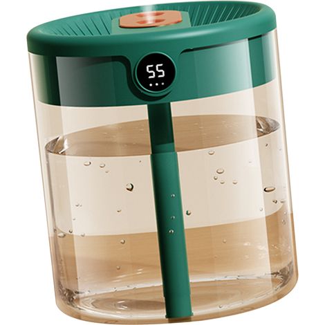 2-Liter-Luftbefeuchter mit zwei Düsen, USB-Anschluss, LCD-Feuchtigkeitsanzeige und großem Fassungsvermögen, Aromaöl-Diffusor für Zuhause und Schlafzimmer (Grün) (1/5)