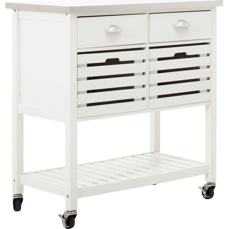 Maison by Premier Frankfurt Cream Kitchen Trolley (1/5)