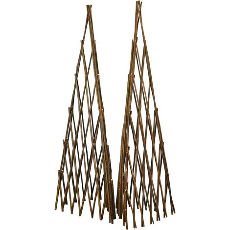 Pair of Expanding Willow Garden Obelisks (1.5m)