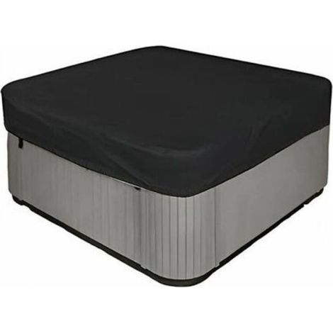 Housse de jacuzzi carrée 210D très résistante et imperméable - Protection UV - 231 x 231 x 30 cm (L x l x H) - Noir Label (1/3)