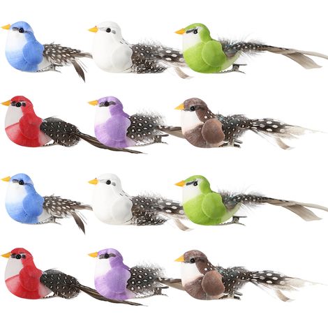Oiseaux Artificiels [12 PCS] – Décorations Indoor Outdoor avec Plume de Perle pour Performances et Événements Festifs (1/5)