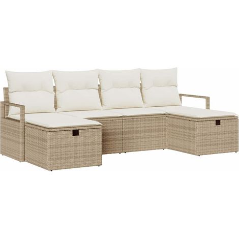 Maison Exclusive - Set di divani con cuscino 5 pcs polyrattan