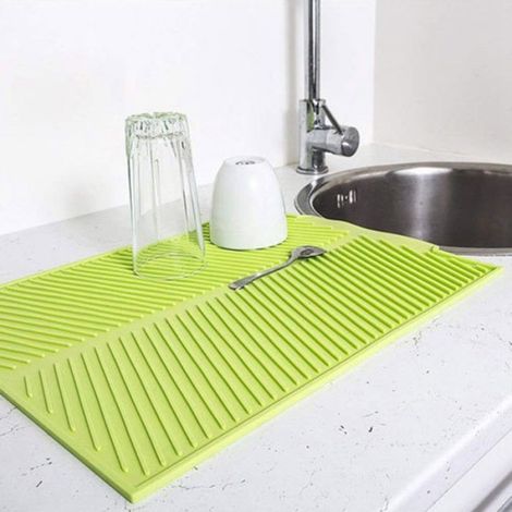 2X Le Support de Vidange Silicone Plateau égouttoir Grand éVier Étendoir Plan de Travail Organisateur Étendoir pour La Vaisselle (1/5)