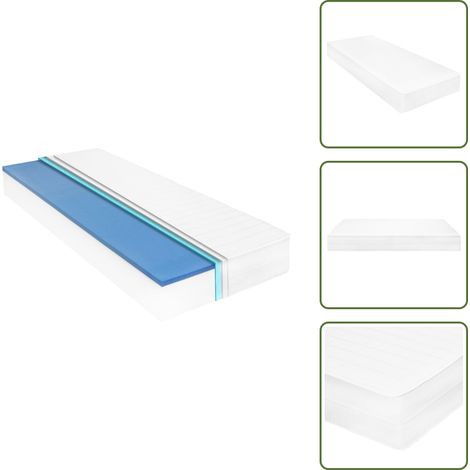 The Living Store Materasso 100x200 cm in Schiuma Viscoelastica 18 cm H2 - Schiuma viscoelastica