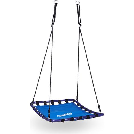 Columpio nido cuadrado para jardín 100 x 100 x 20 cm soporte para niños y adultos moderno de nailon negro 130003467 (1/4)