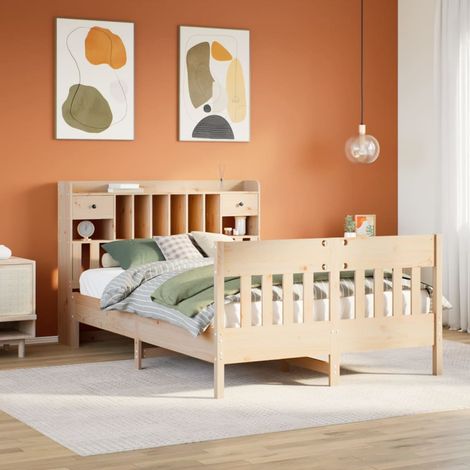 vidaXL Letto senza Materasso 140x190 cm in Legno Massello di Pino (1/5)