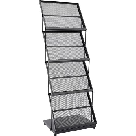 Porte-revues, Design pliable, Support à 4 niveaux, noir (1/2)