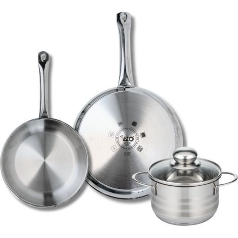 Ensemble de 2 Poêles de cuisson 24 et 28 cm et 1 faitout 16 cm Elo Profi Brillant (1/5)