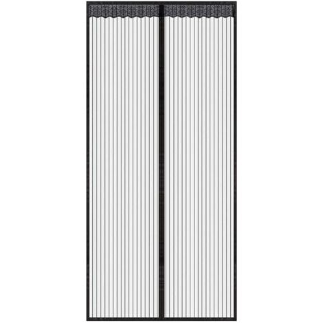 SABIR Rideau de porte magnétique noir en 120x210 CM pour portes fenêtres Anti Moustiques Mouches (1/5)
