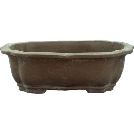 Vaso per bonsai ovale (forma mokko) in gres 26x18,5x7,5 cm - GL14b
