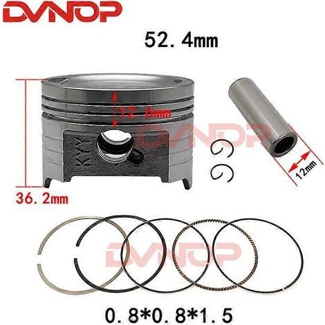 Segment de piston 52,4 mm, axe de 12 mm pour moto CG CGX125 GL125 GLH125 ACE125 ACE CGX GL GLH 125 CGX125SHC/D/E/F CGX125WHF (piston et segment) (1/5)