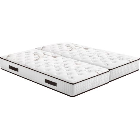 Matelas 2x80x200 Louxor - Latex - Hauteur 21 cm - 3 zones - Soutien ferme (1/5)