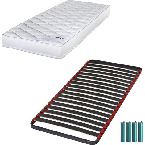 Matelas mousse + Sommier métal C39 90x190 Marly - Hauteur 15 cm - Soutien ferme (1/5)