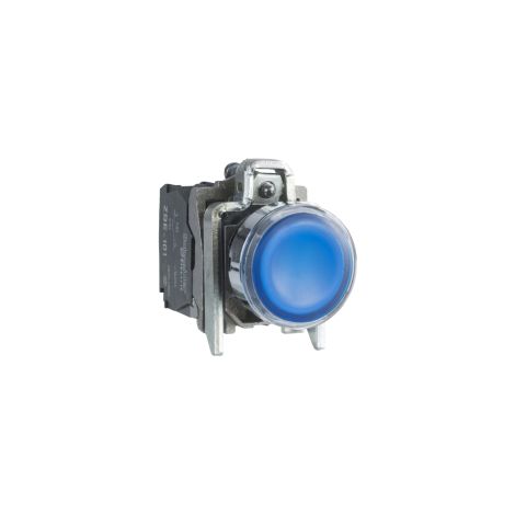 Pulsante luminoso blu Ø22 - filoghiera ad impulso - 240V - 1NO+1NC - XB4BW36M5