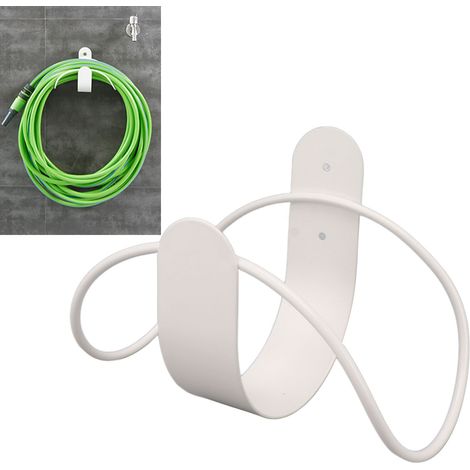 Supporte mural pour tuyau de jardin en acier inoxydable - Bracket solide avec capacité de charge élevée, facile à installer et blanc (1/5)